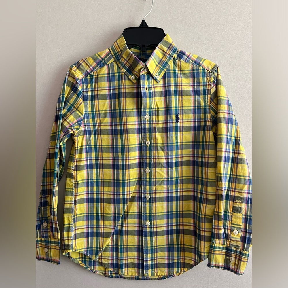 Boys Ralph Lauren Plaid Cotton Dress Shirt